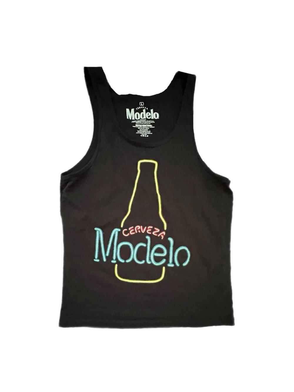 Ripple Junction Black Tank Top with Modelo Graphic